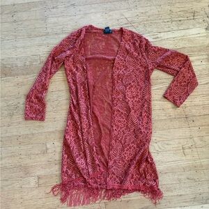 Questions bohemian lace cardigan with fringe